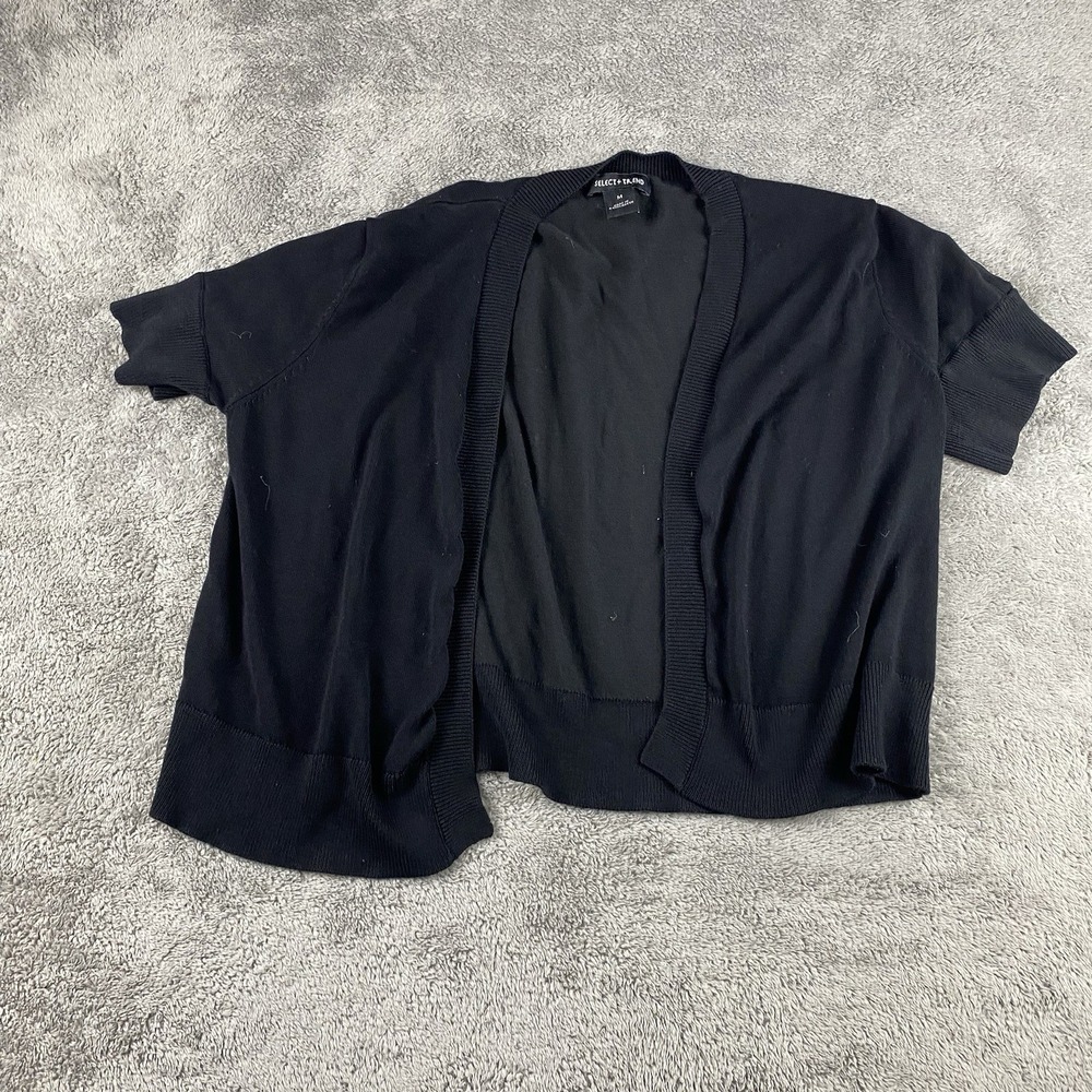 Select + Trend Short Sleeve Cardigan Womens Medium Black